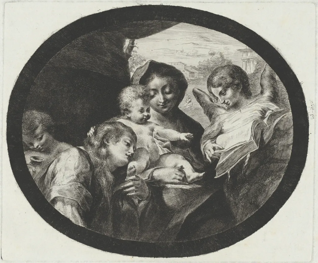 The Virgin and Child with Angels, by Vivant Denon, ink, 1786