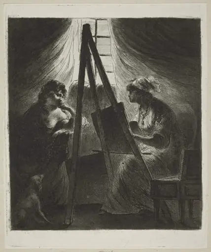 Woman Painter at Easel, by Vivant Denon