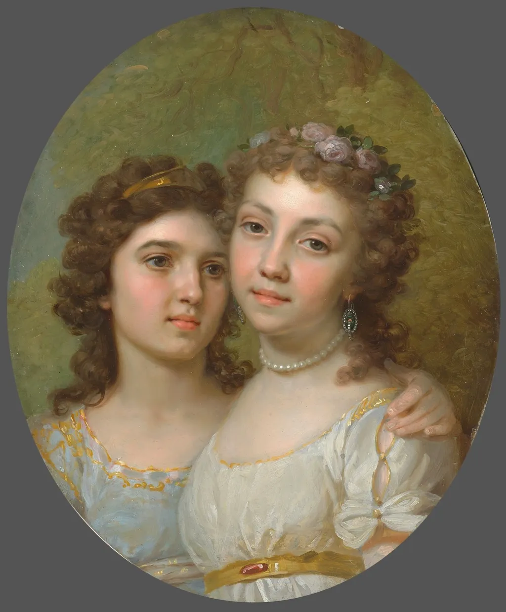 Дашенька та Лізонька, by Vladimir Borovikovsky, oil, 1798