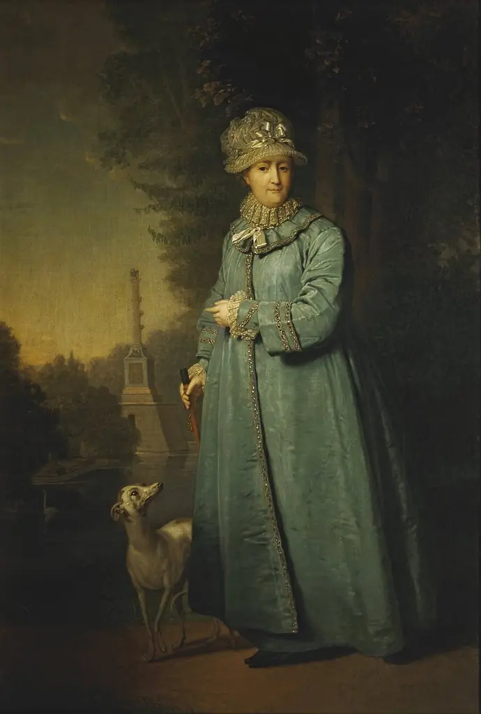 Catherine II during a walk in the Tsarskosyelsky Park, by Vladimir Borovikovsky