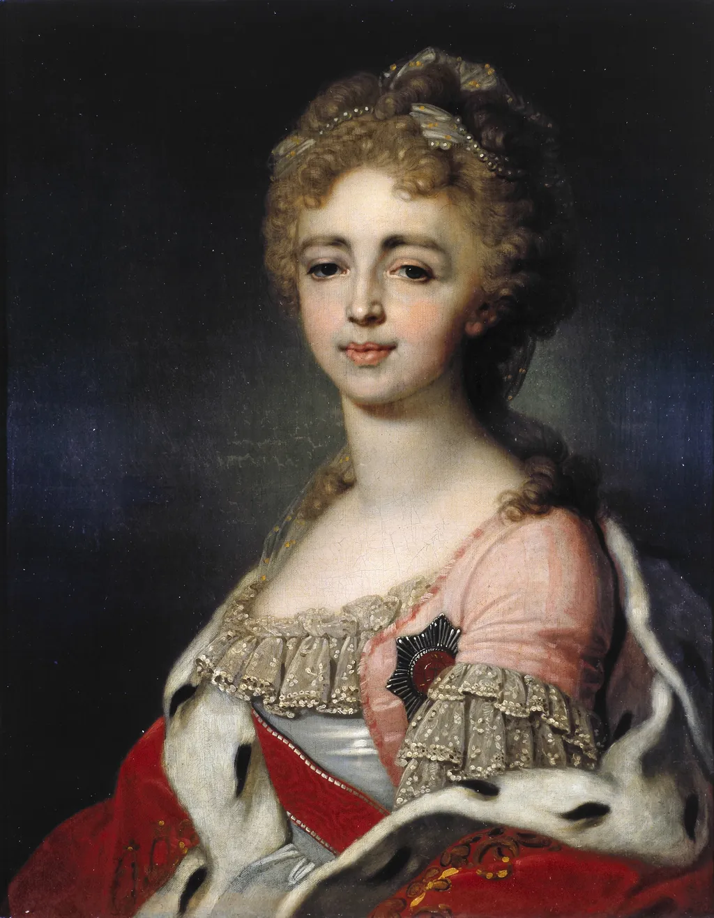 Portrait of Grand Duchess Alexandra Pavlovna of Russia (1783-1801), by Vladimir Borovikovsky, oil, 1800
