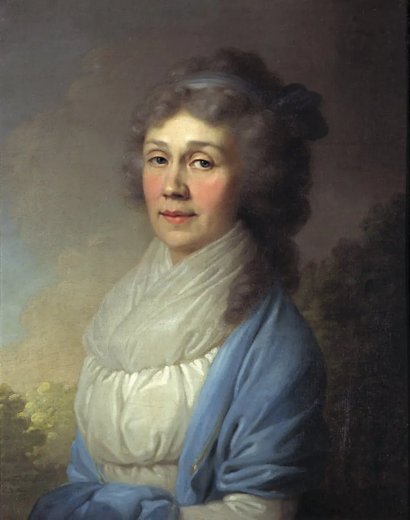 Unknown in blue shawl, by Vladimir Borovikovsky