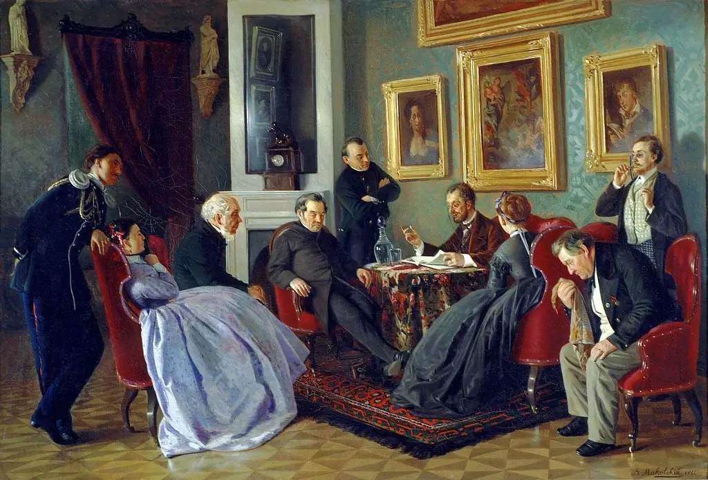 A reading group, by Vladimir Makovsky