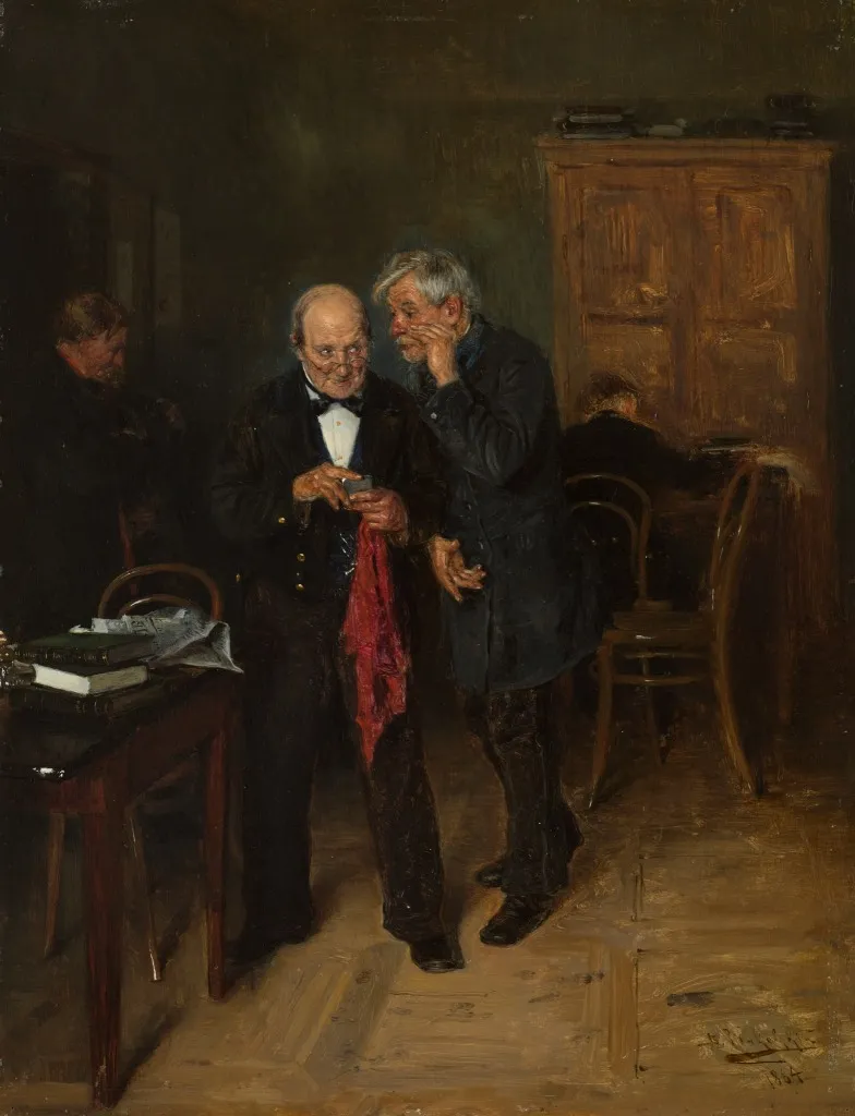 Secret (V. Makovsky, Tretyakov Gallery), by Vladimir Makovsky, unspecified, 1892