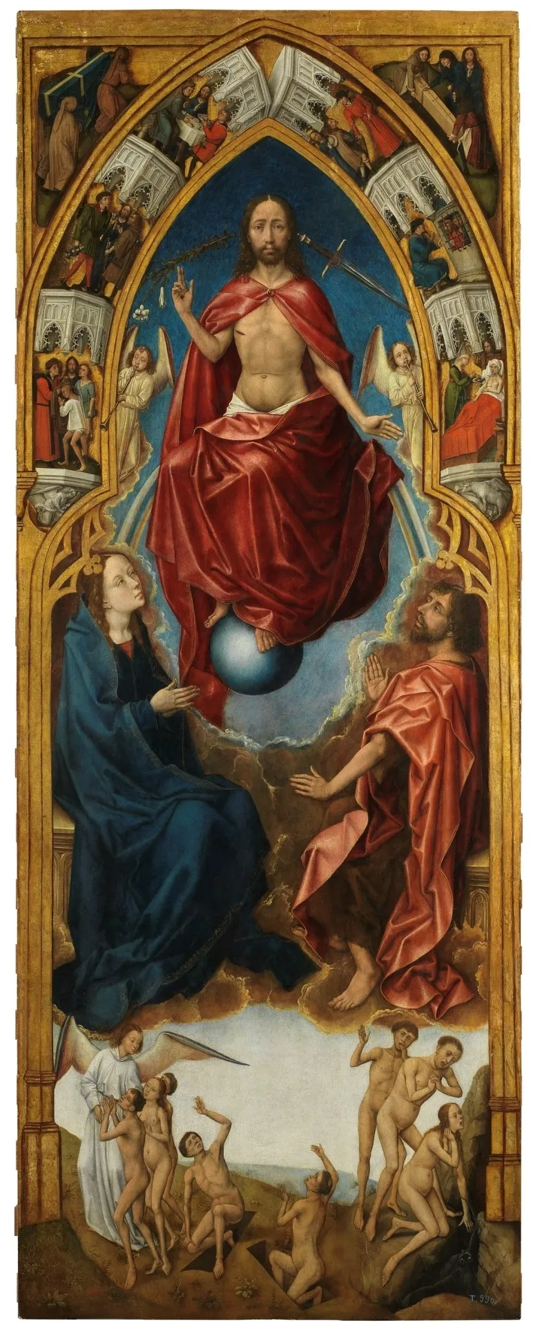 Redemption Triptych: Last Judgement, by Vrancke van der Stockt, oil, 1450