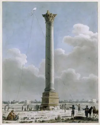 Vue de la colonne de Pompée à Alexandrie