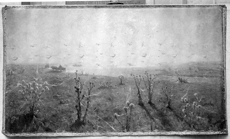 Autumn landscape, by Władysław Galimski, oil, 1898