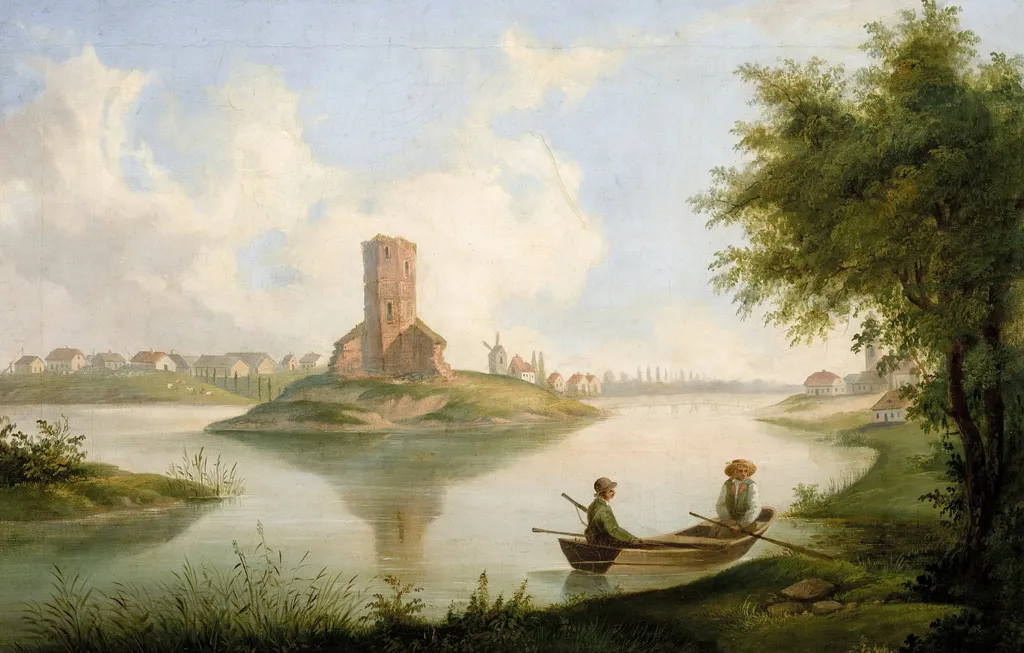 View from Kruszwica, by Władysław Gumiński, oil, 1847