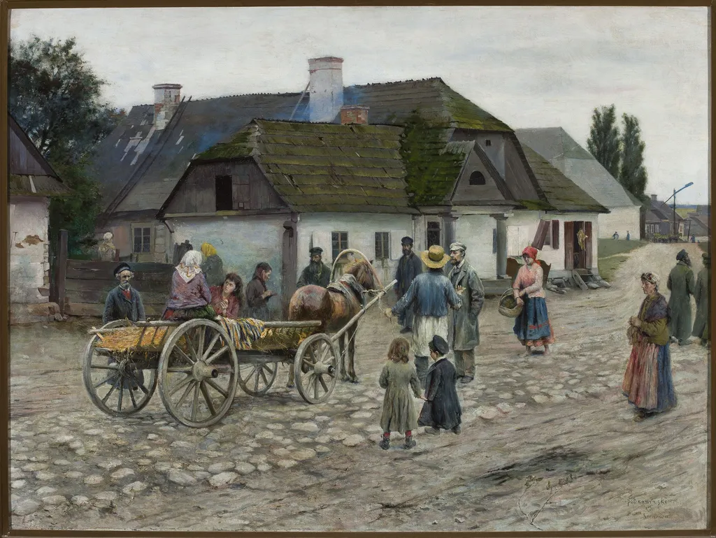 Street in Siennica, by Władysław Podkowiński, oil