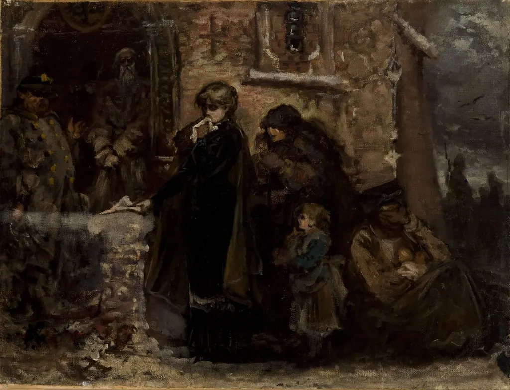 In Front of a Church, by Władysław Rossowski