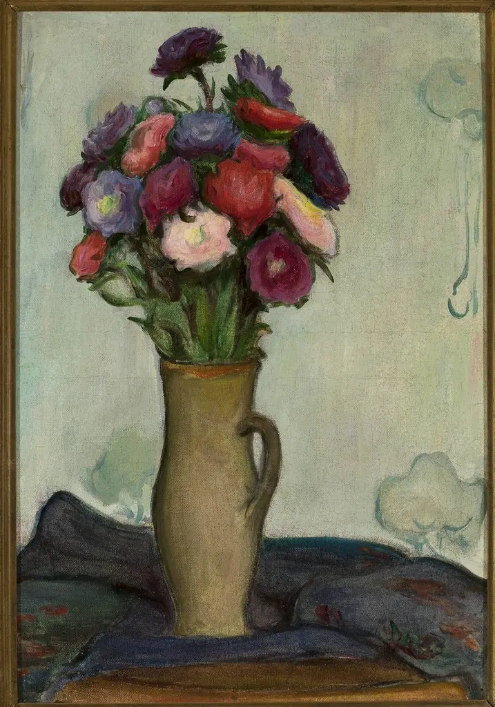 Flowers in a vase /Asters/, by Władysław Ślewiński