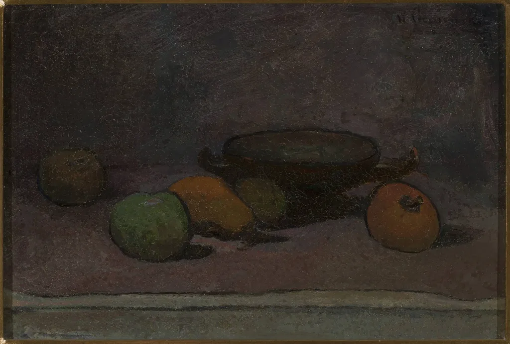 Fruits and bowl, by Władysław Ślewiński, oil, 1895