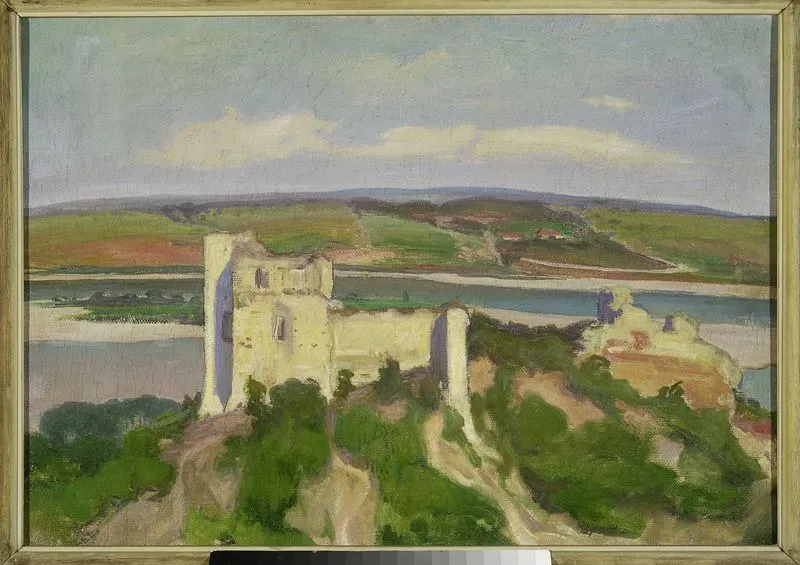 Landscape in Janowiec, by Władysław Ślewiński, oil, 1906