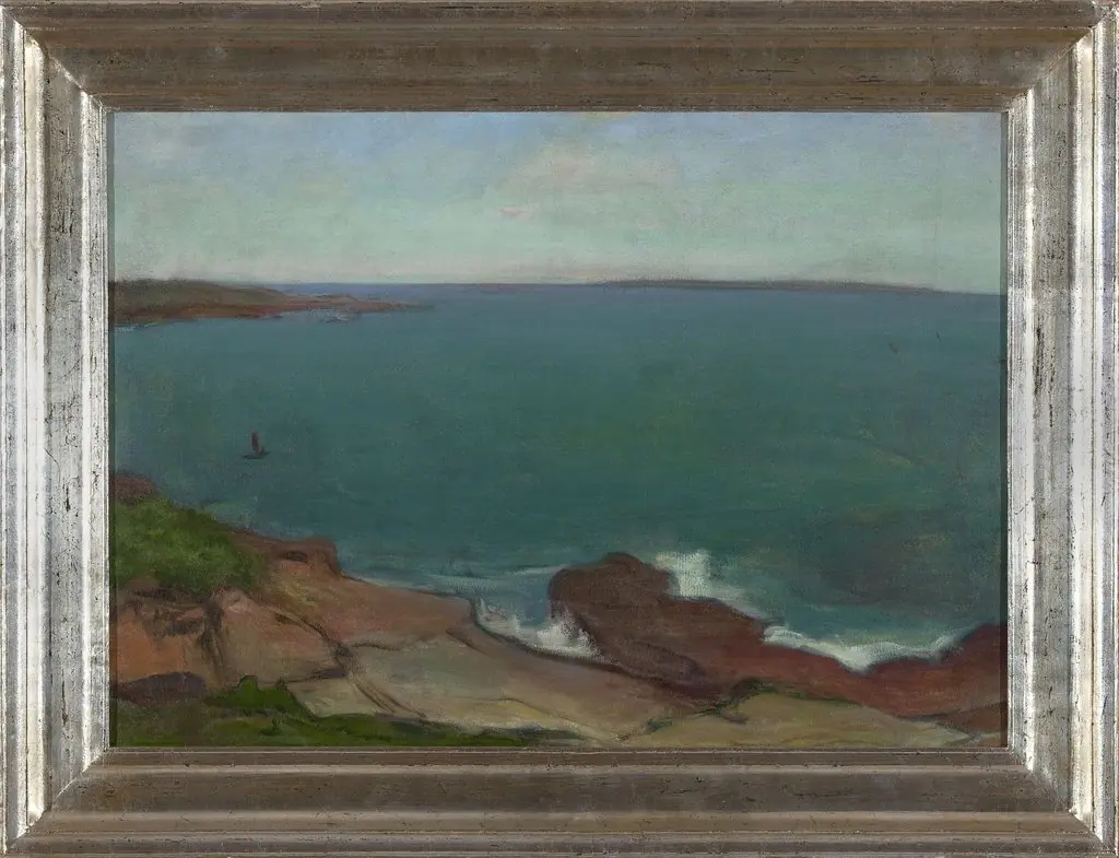 Marine landscape with a small boat, by Władysław Ślewiński