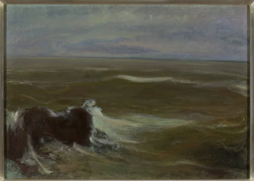 Rough sea, by Władysław Ślewiński, oil, 1898