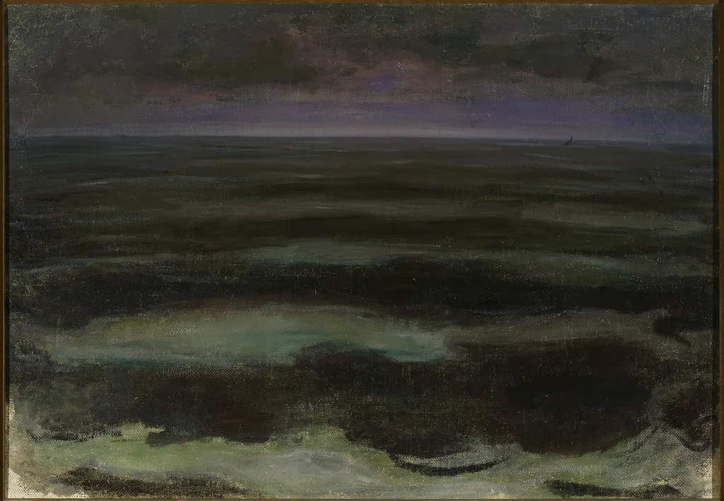 Sea at night, by Władysław Ślewiński, oil, 1899