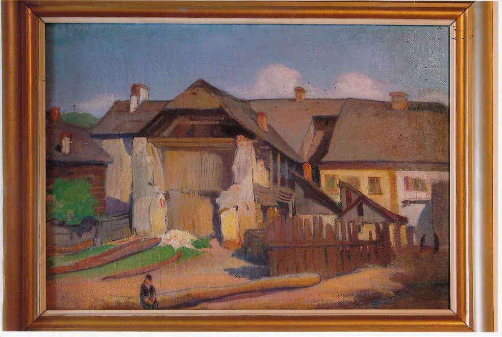 Wall fragment and a boy, by Władysław Ślewiński, oil, 1909