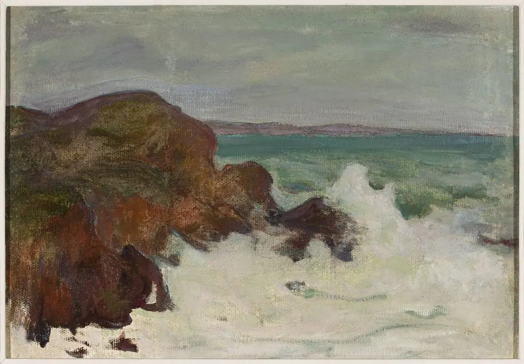 Waves in a rocky bay, by Władysław Ślewiński
