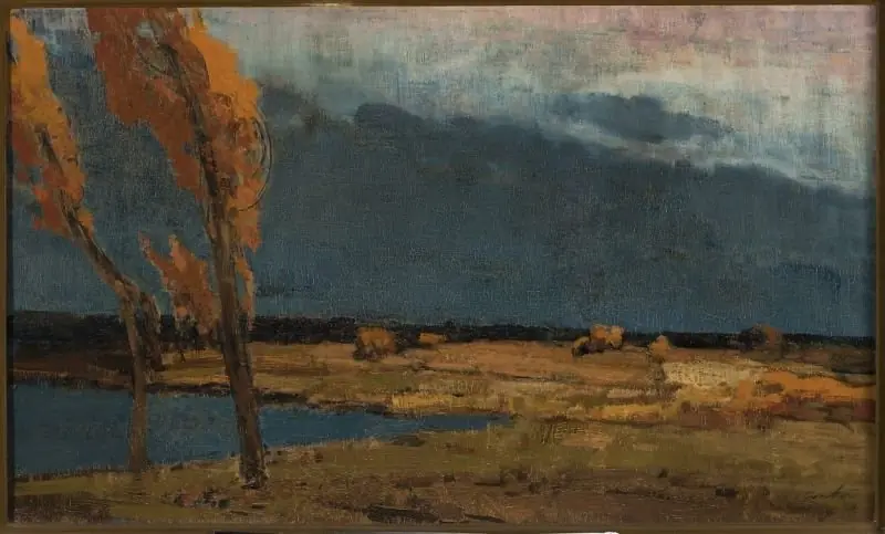Landscape with poplars /Storm is at hand/, by Władysław Wankie