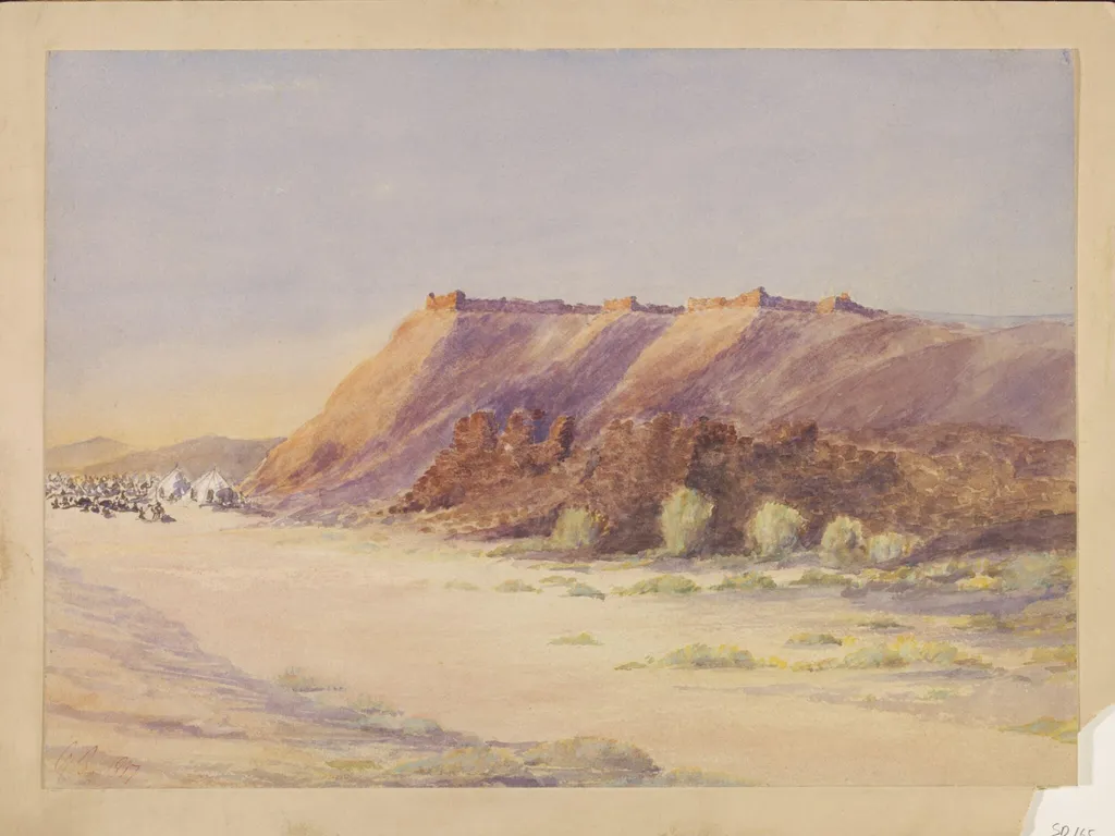 Eastern Desert, Egypt, by W. Brindley, watercolor, 1887