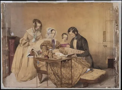 Portrait of the Maurice Family in Lloran House, High Street Marlborough, Wiltshire, by W.F. Wainwright