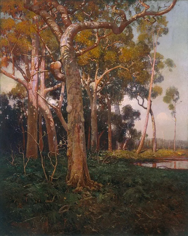 The golden splendour of the bush, by W. Lister Lister, oil, 1906