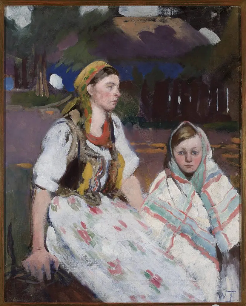 Two peasant girls, by Włodzimierz Tetmajer