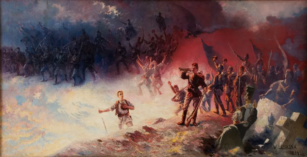 Reveille, by Włodzimierz Łuskina, oil