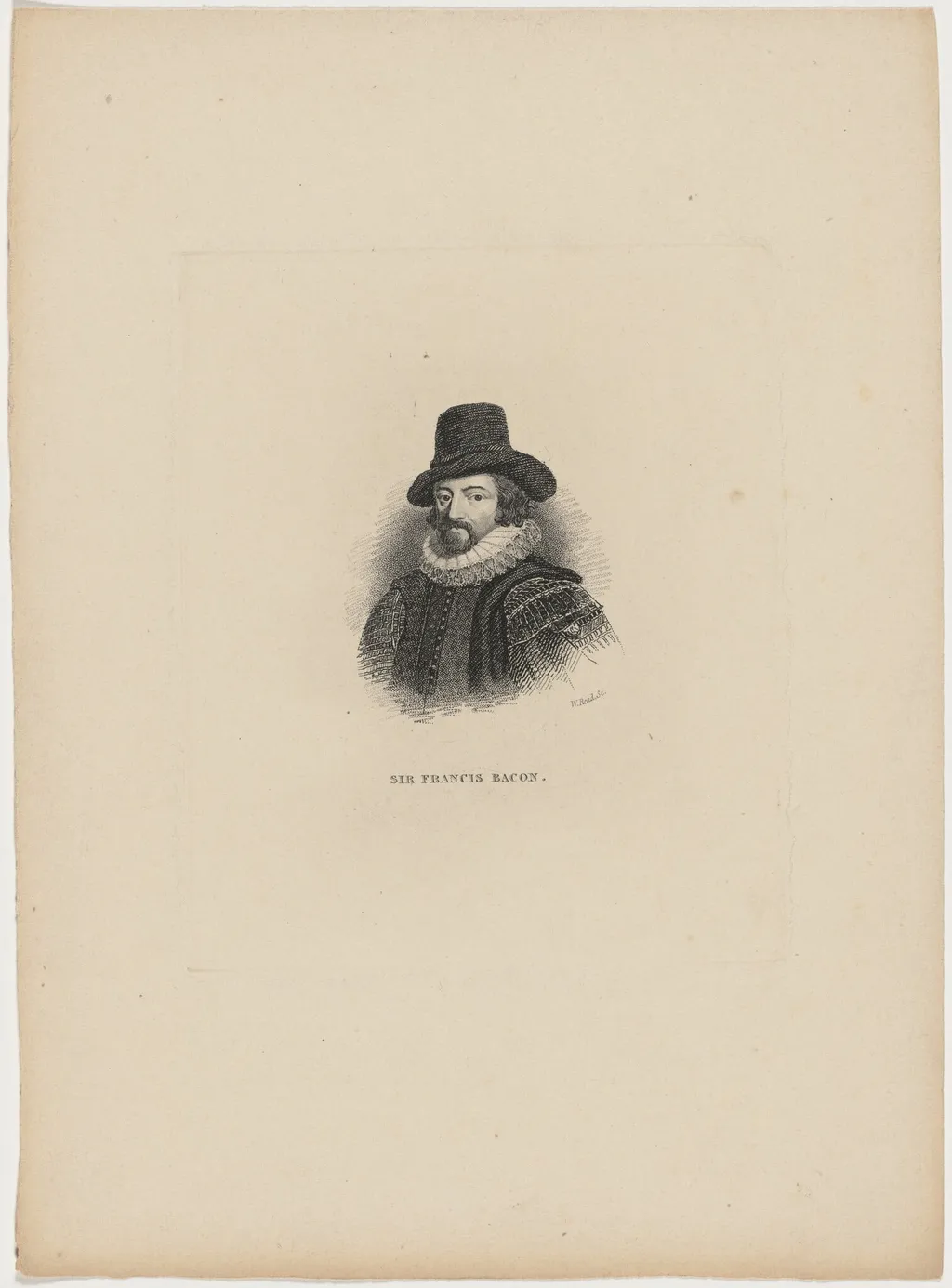Sir Francis Bacon, by W. Read, ink, 1820