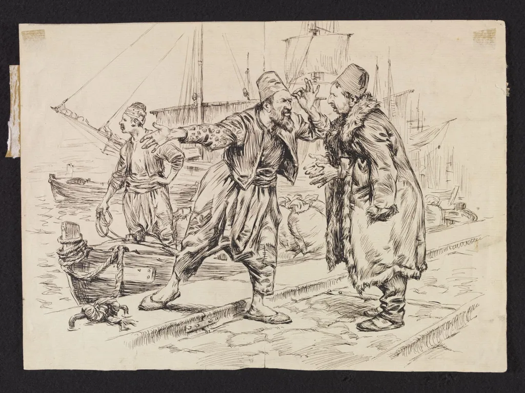 Scene on the Quay at Salonika, by W. T. Maud, 1902