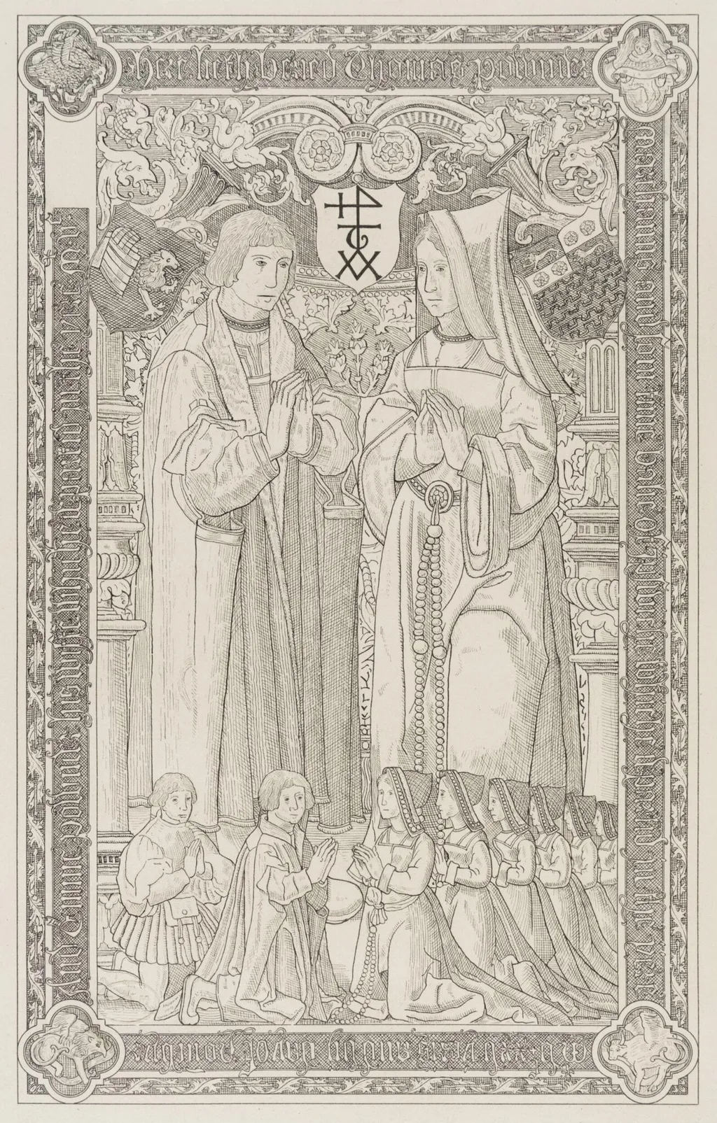 Brass of Thomas Pounder in St. Mary Quay Church, Ipswich, by W. Vince Cook, 1850