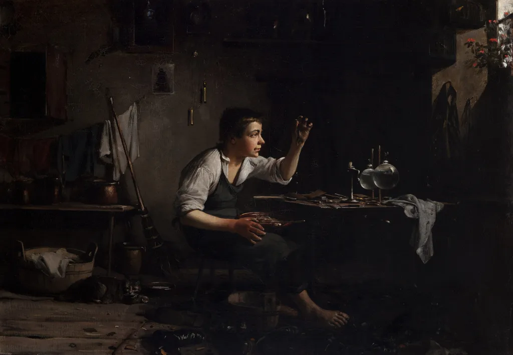 At the Shoemaker's, by Wacław Koniuszko, oil, 1892