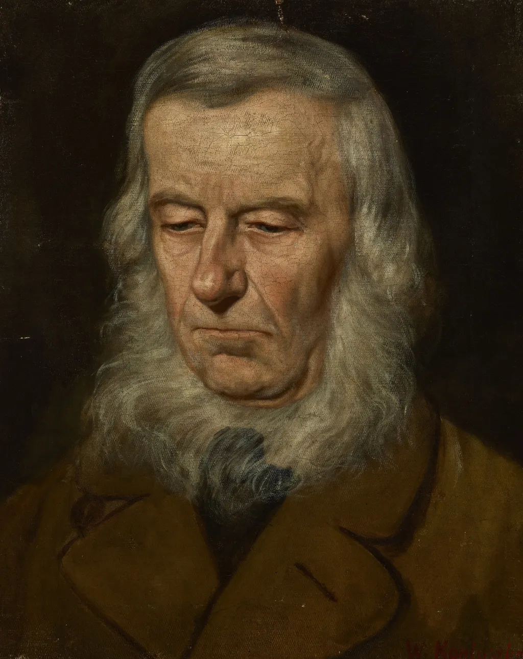 Study of the Head of an Old Man, by Wacław Koniuszko, oil, 1887