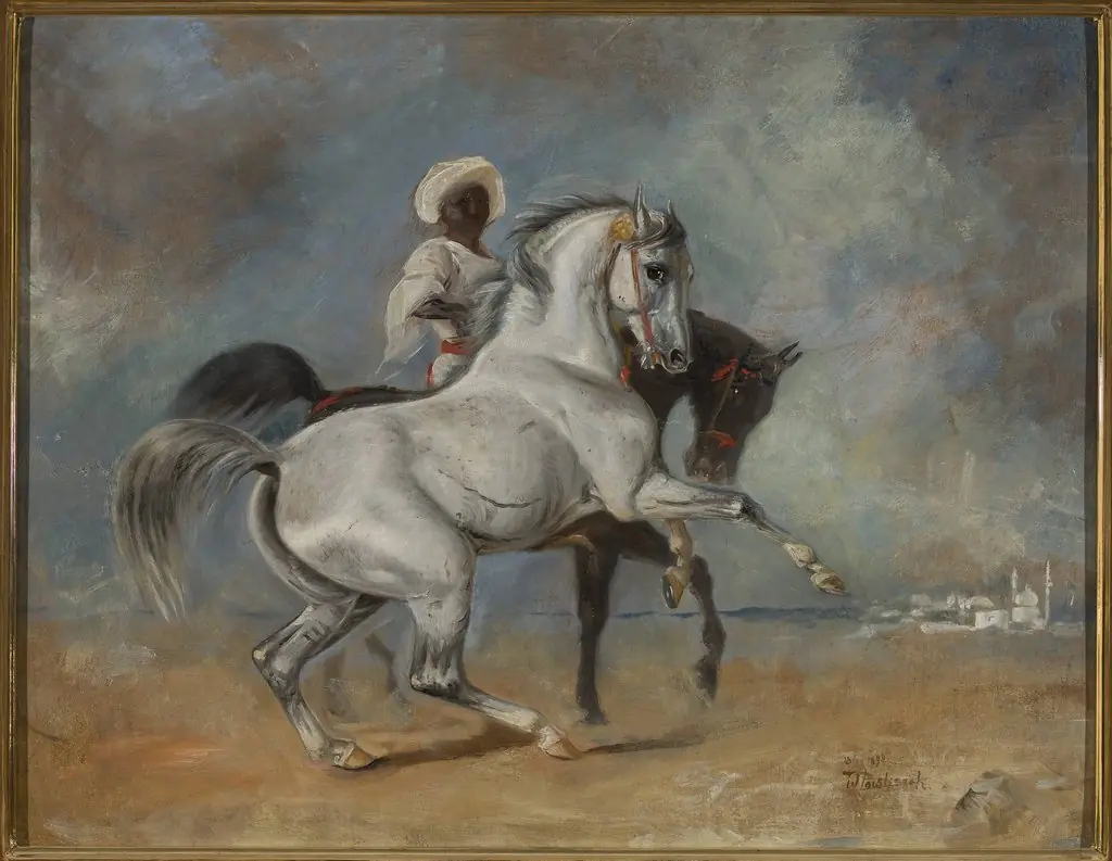 Black man with horses, by Wacław Pawliszak