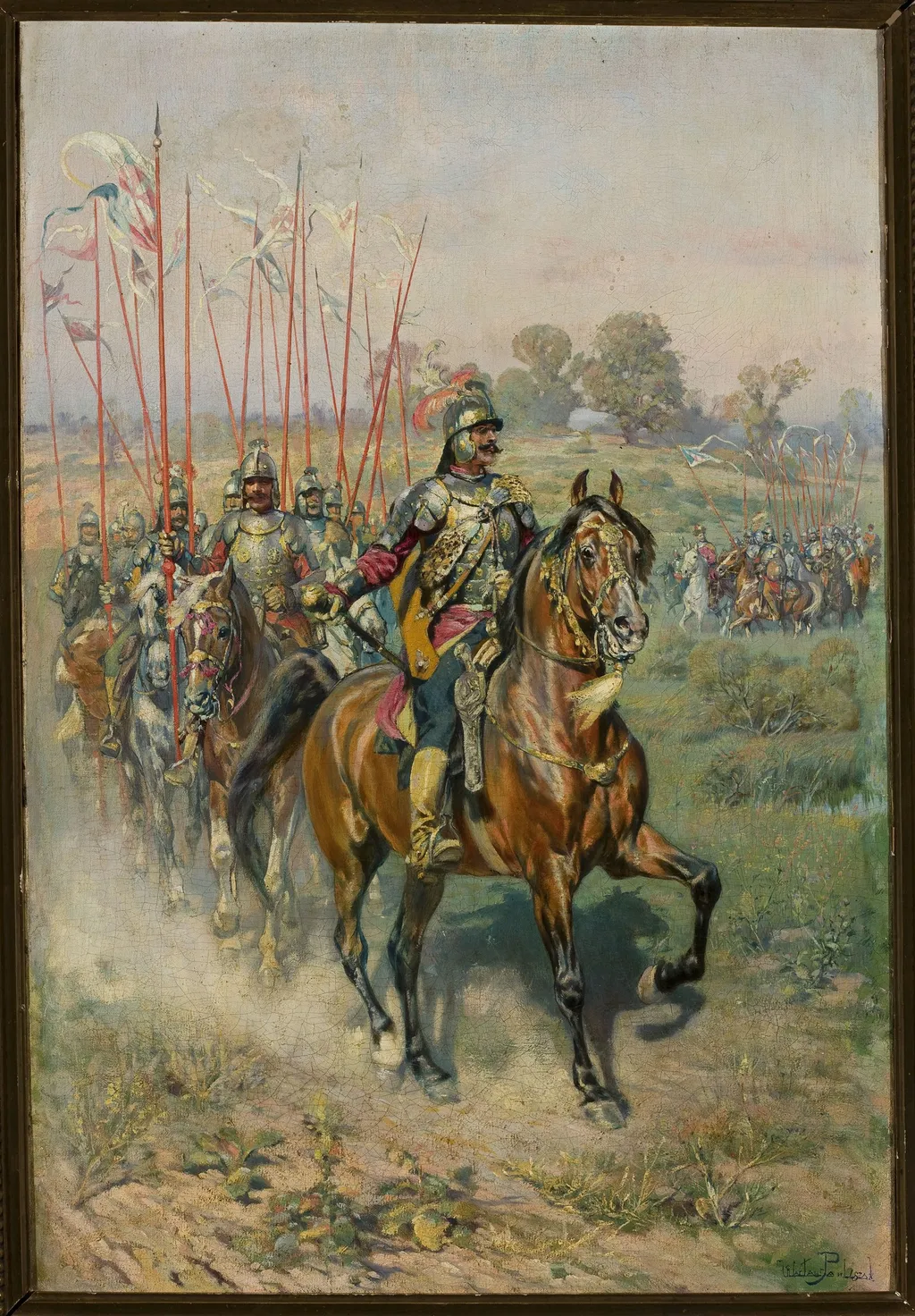 Procession of hussars, by Wacław Pawliszak, oil, 1895