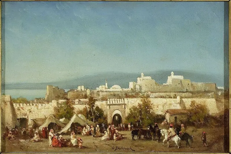 Southern landscape with staffage, by Wacław Pawliszak