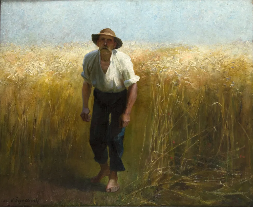 Harvester, by Wacław Szymanowski, oil, 1898