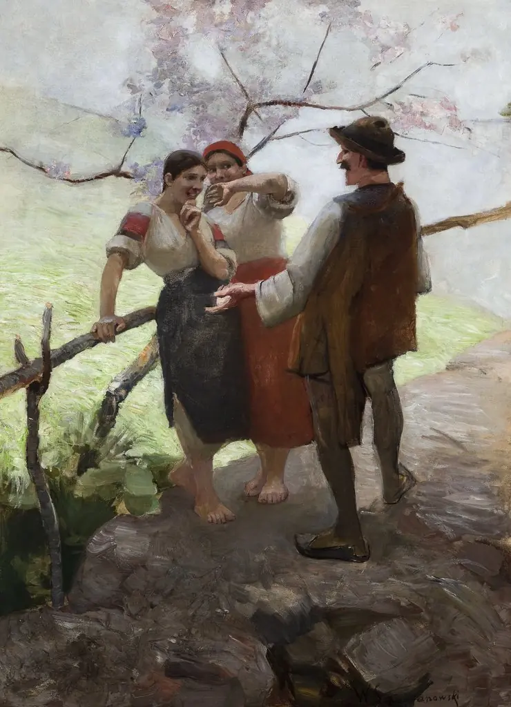 Hutsuls in Conversation, by Wacław Szymanowski