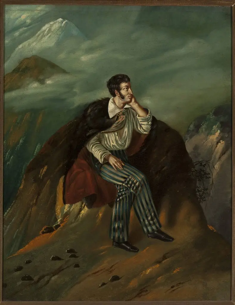 Portrait of Adam Mickiewicz on the rock of Judah, by Walenty Wańkowicz
