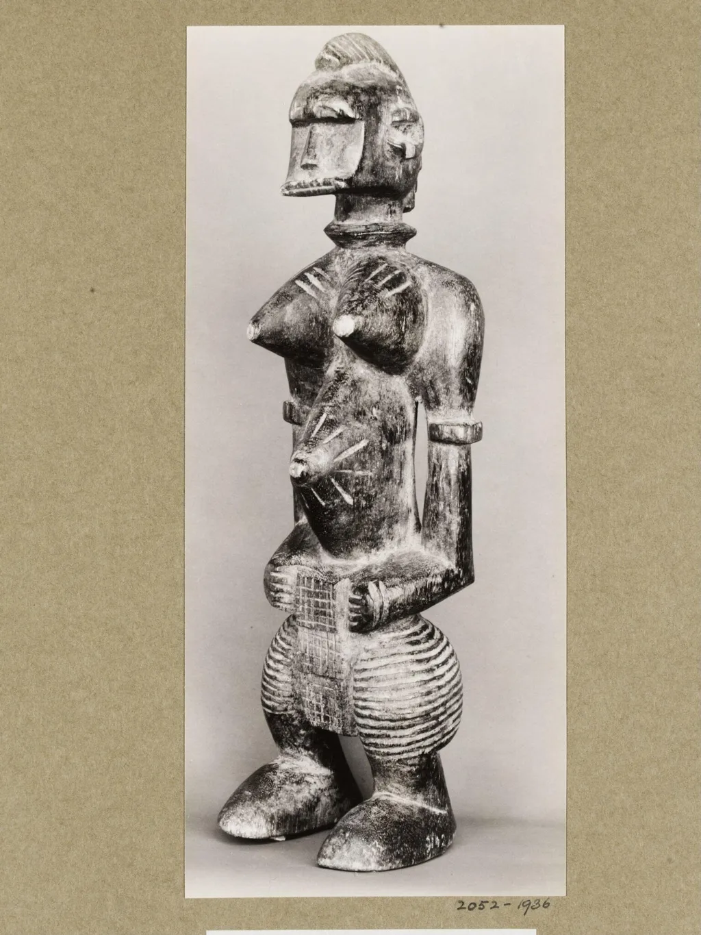 Figure of a woman. Senufo, Ivory Coast, border of Sudan., by Walker Evans, photographic, 1935