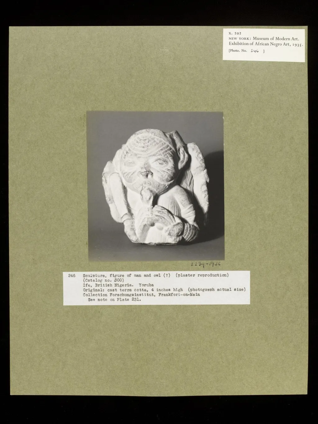 Plaster Cast of Terra Cotta Sculpture. Yoruba., by Walker Evans, photographic, 1935