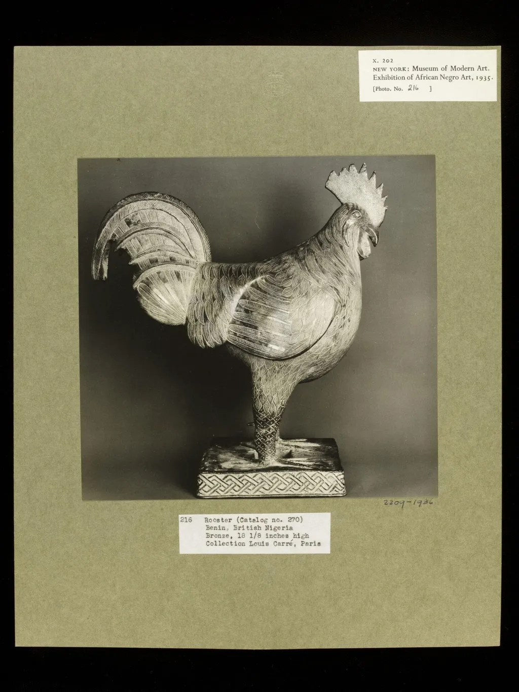 Rooster. Benin., by Walker Evans, photographic, 1935