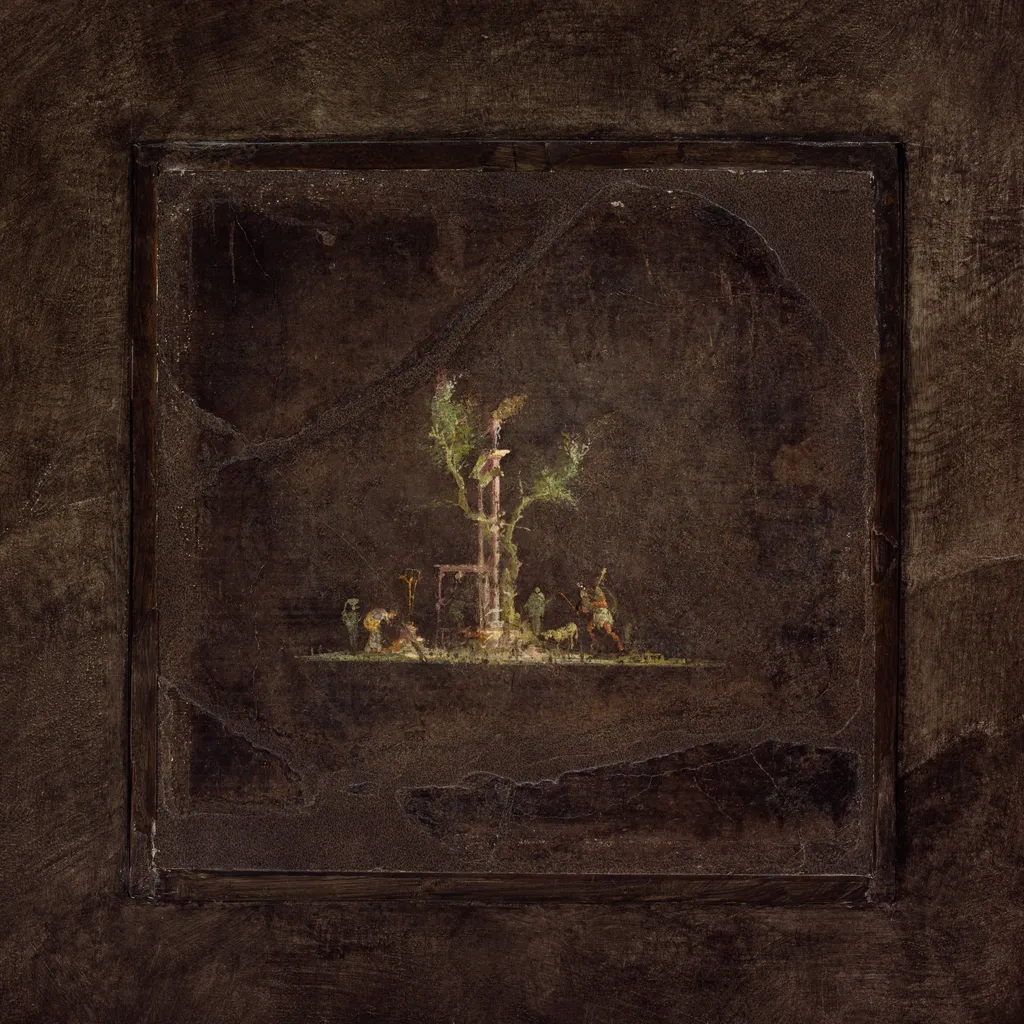 Wall painting on black ground: landscape, from the imperial villa at Boscotrecase, fresco, -2