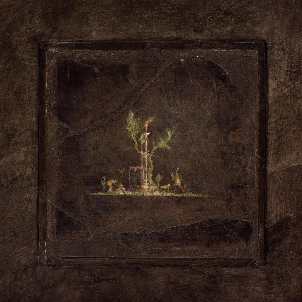 Wall painting on black ground: landscape, from the imperial villa at Boscotrecase, -2