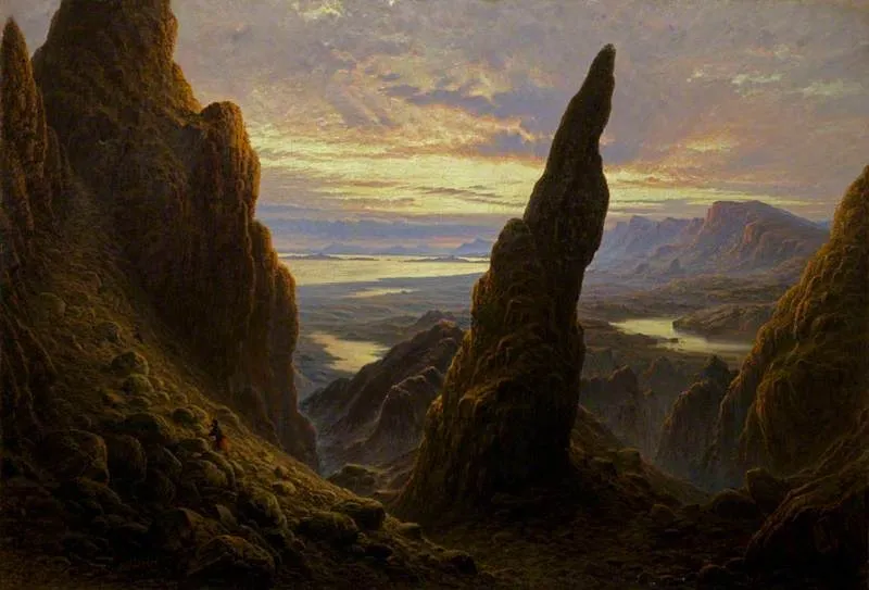 Entrance to the Cuiraing, Skye, by Waller Paton, oil, 1873