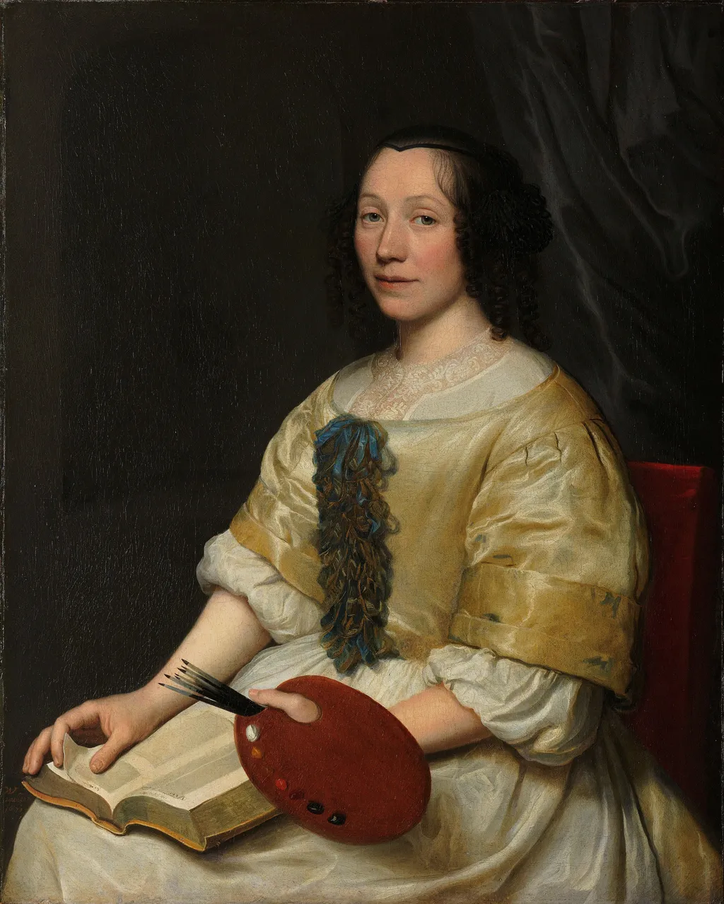 Maria van Oosterwijck (1630-93). Flower painter, by Wallerant Vaillant, oil, 1671
