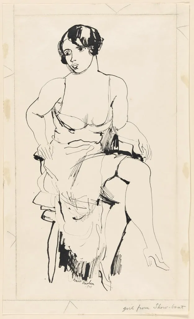 Untitled, by Walt Kuhn, ink, 1928
