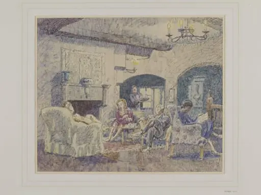 Fireplace at The George, Colchester, by Walter Bayes