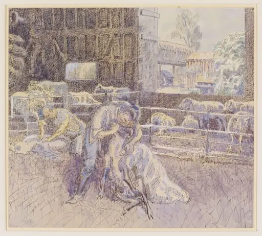 Sheep Shearing at Garrett's Farm, Bocking, by Walter Bayes