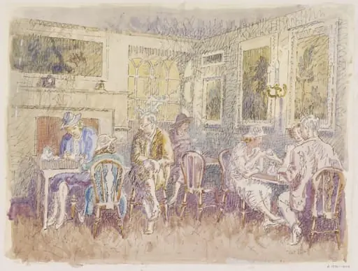 Tea Shop in the High Street, Colchester, by Walter Bayes